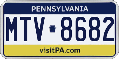 PA license plate MTV8682