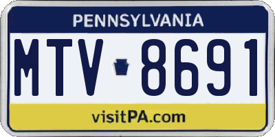 PA license plate MTV8691