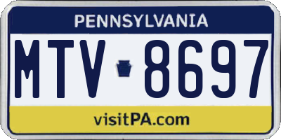 PA license plate MTV8697