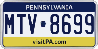PA license plate MTV8699