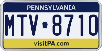 PA license plate MTV8710