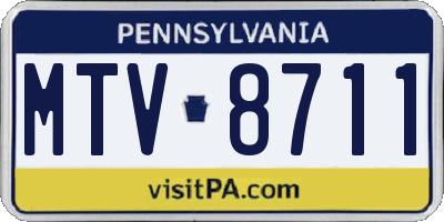 PA license plate MTV8711