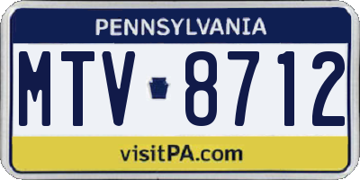 PA license plate MTV8712