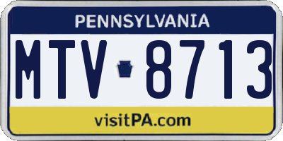 PA license plate MTV8713