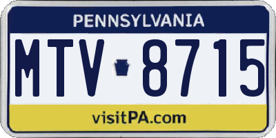 PA license plate MTV8715