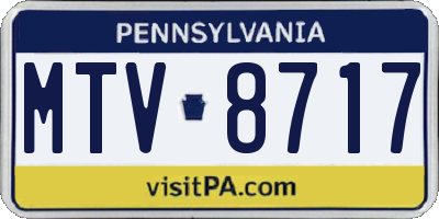 PA license plate MTV8717
