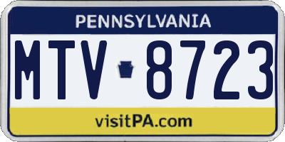 PA license plate MTV8723