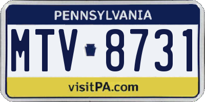 PA license plate MTV8731