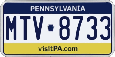 PA license plate MTV8733