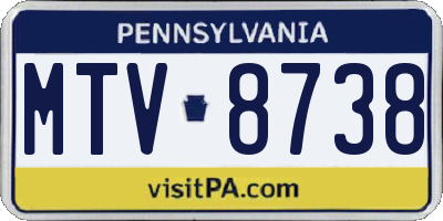 PA license plate MTV8738