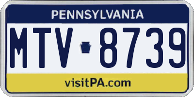 PA license plate MTV8739
