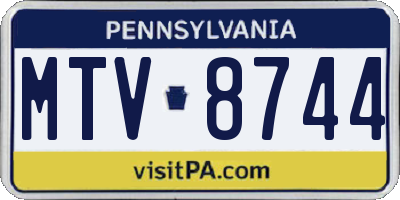 PA license plate MTV8744