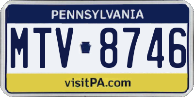 PA license plate MTV8746
