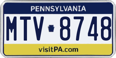 PA license plate MTV8748