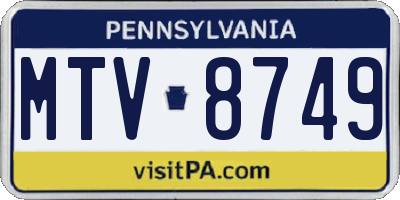 PA license plate MTV8749