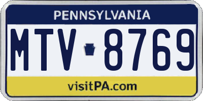 PA license plate MTV8769