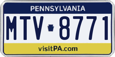 PA license plate MTV8771