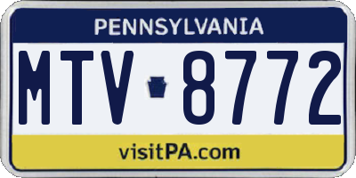 PA license plate MTV8772