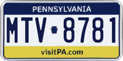PA license plate MTV8781