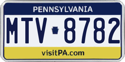 PA license plate MTV8782