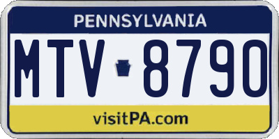 PA license plate MTV8790