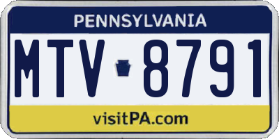 PA license plate MTV8791