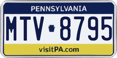PA license plate MTV8795