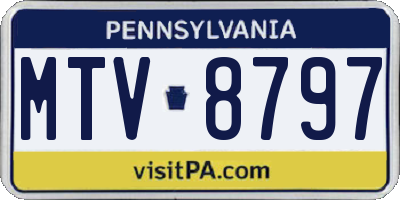 PA license plate MTV8797