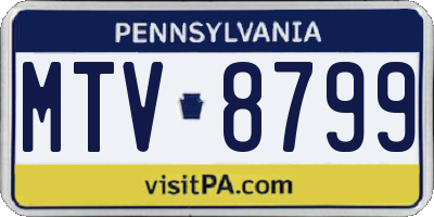 PA license plate MTV8799