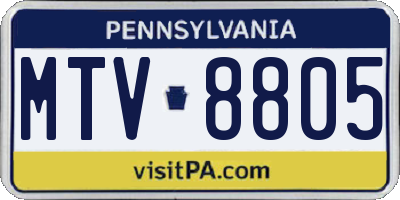 PA license plate MTV8805