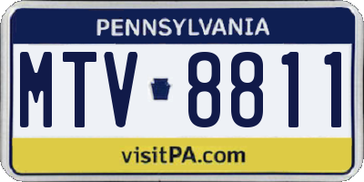PA license plate MTV8811