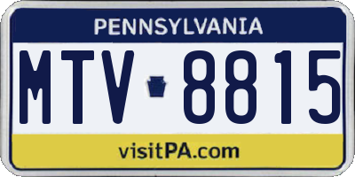 PA license plate MTV8815