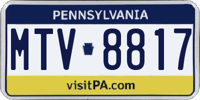 PA license plate MTV8817