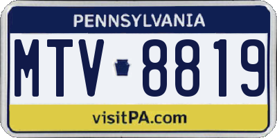 PA license plate MTV8819