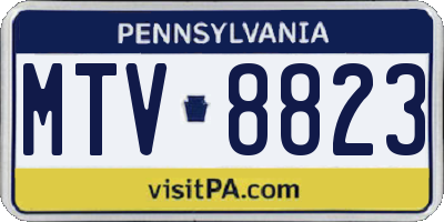 PA license plate MTV8823