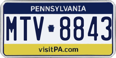 PA license plate MTV8843