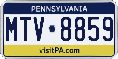 PA license plate MTV8859