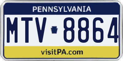 PA license plate MTV8864