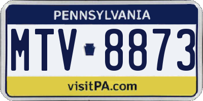 PA license plate MTV8873