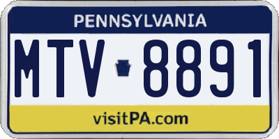PA license plate MTV8891