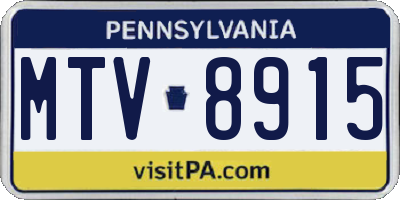 PA license plate MTV8915