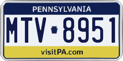 PA license plate MTV8951