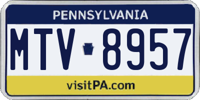 PA license plate MTV8957