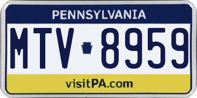 PA license plate MTV8959