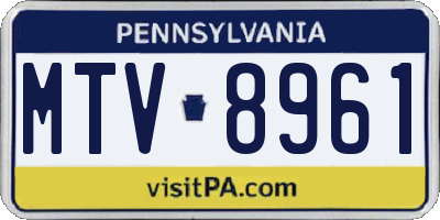 PA license plate MTV8961