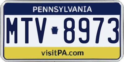 PA license plate MTV8973