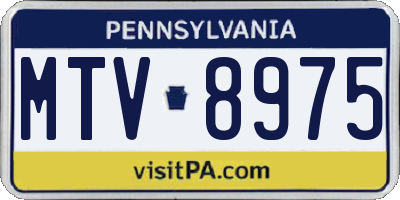 PA license plate MTV8975