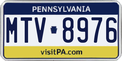 PA license plate MTV8976