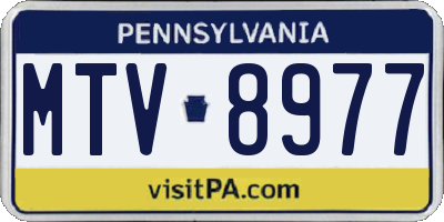 PA license plate MTV8977