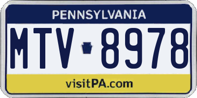 PA license plate MTV8978